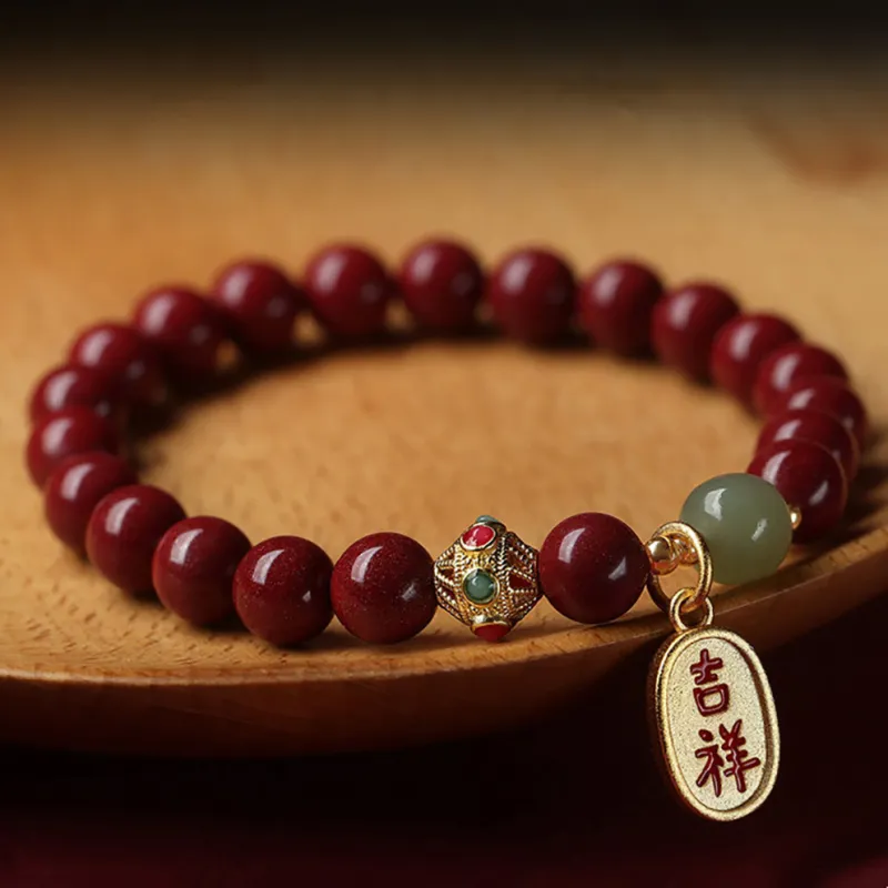 ZUIWENGLANGYASHANWENCHUANG Cinnabar Bracelets Unisex-2