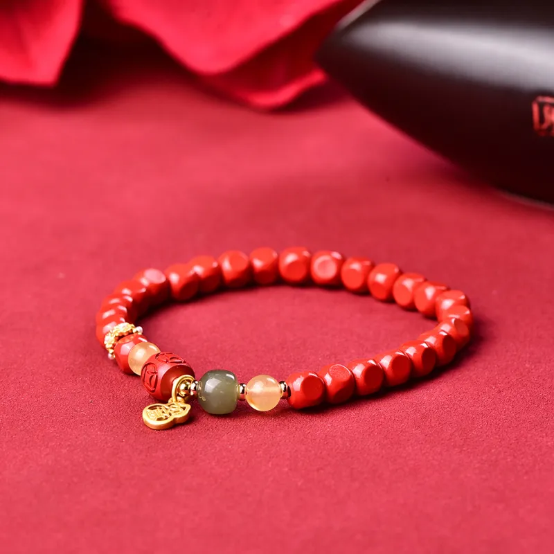 ZUIWENGLANGYASHANWENCHUANG Cinnabar Bracelets Unisex-1