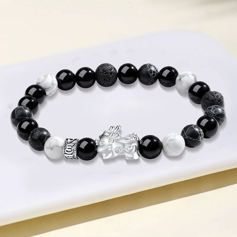 ZUIWENGLANGYASHANWENCHUANG Obsidian Bracelets Unisex-1