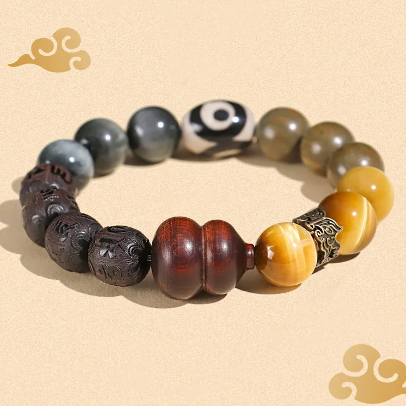 ZUIWENGLANGYASHANWENCHUANG Green Sandalwood Bracelets Unisex-2