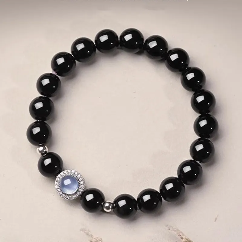 ZUIWENGLANGYASHANWENCHUANG Obsidian Bracelets Unisex-2