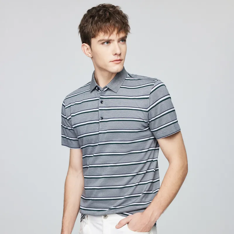 Red bean Polo Shirts Men Gray-4