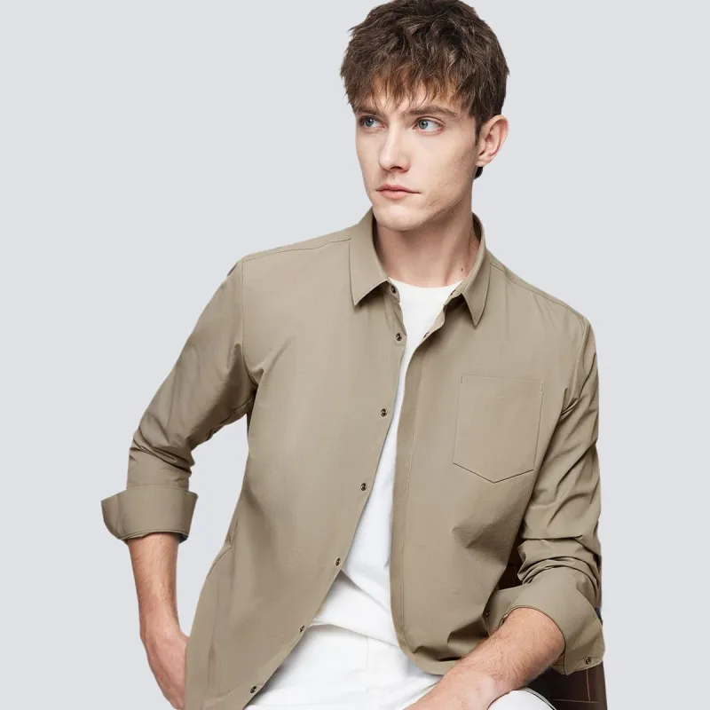 Red Bean Top Shirt Men's Army Green-1