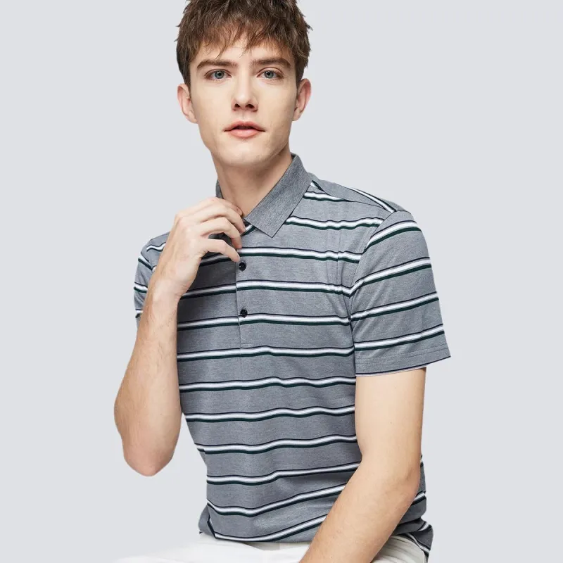 Red bean Polo Shirts Men Gray-2