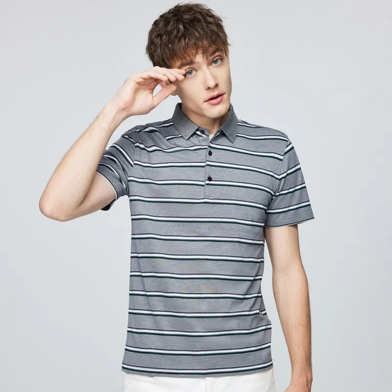 Red bean Polo Shirts Men Gray-3