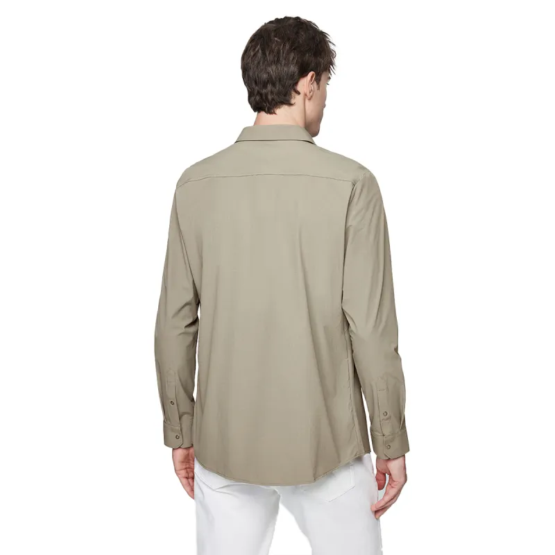 Red Bean Top Shirt Men's Army Green-0