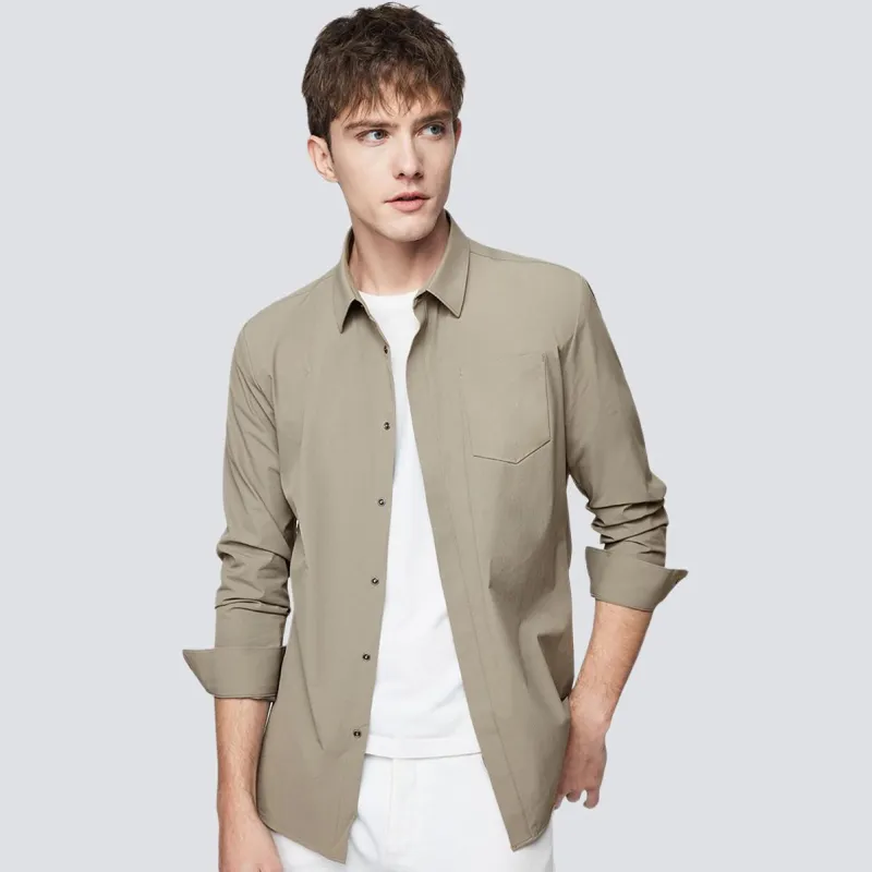 Red Bean Top Shirt Men's Army Green-2
