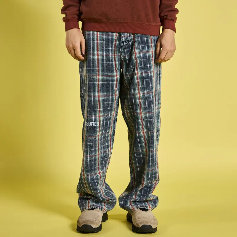 PLEASURES Casual Pants Unisex Marine Blue-2