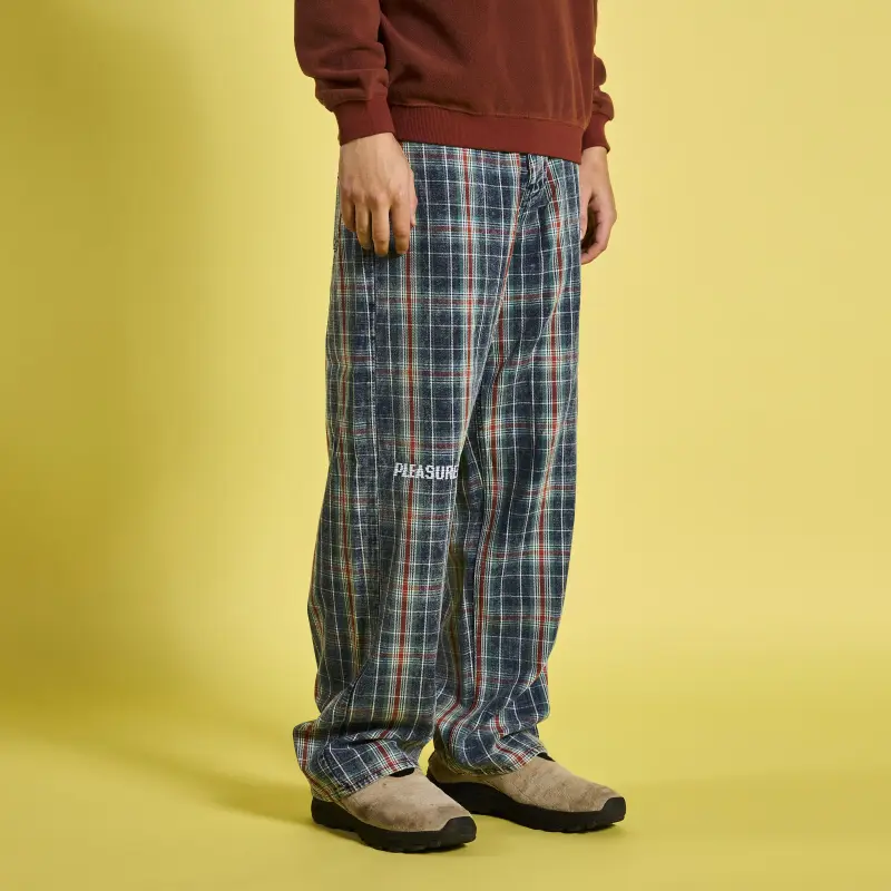 PLEASURES Casual Pants Unisex Marine Blue-3