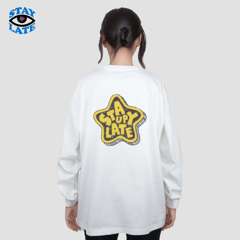 STAY UP LATE T Shirt Unisex White-2