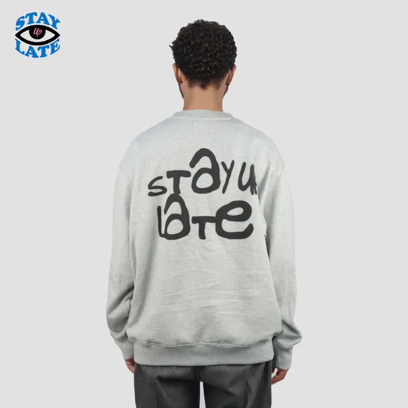 STAY UP LATE Sweatshirt Unisex Gray-2
