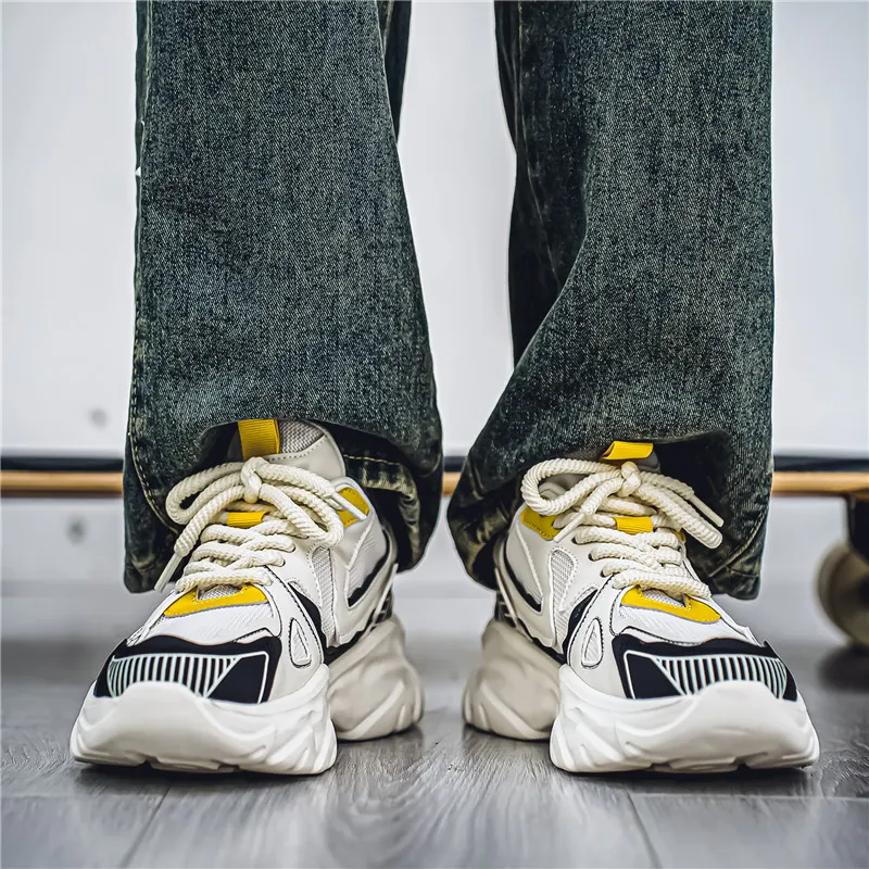 NANJIREN Cushioning Height Increasing Wear-Resistant Breathable Slip-Resistant Low-Top Chunky Sneakers Men's-8