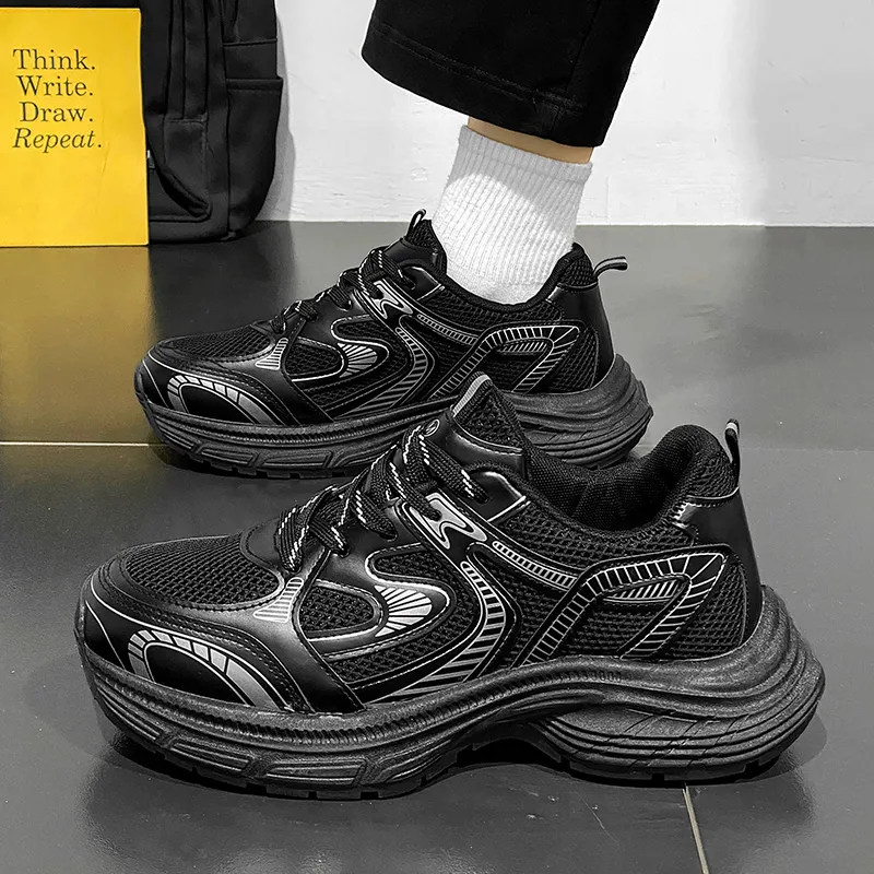 NANJIREN Cushioning Height Increasing Support Wear-Resistant Breathable Slip-Resistant Low-Top Chunky Sneakers Men's-9