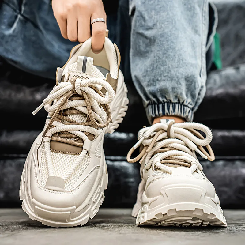 NANJIREN Cushioning Anti-Slip Wear-Resistant Breathable Height Increasing Low-Top Chunky Sneakers Men's-5