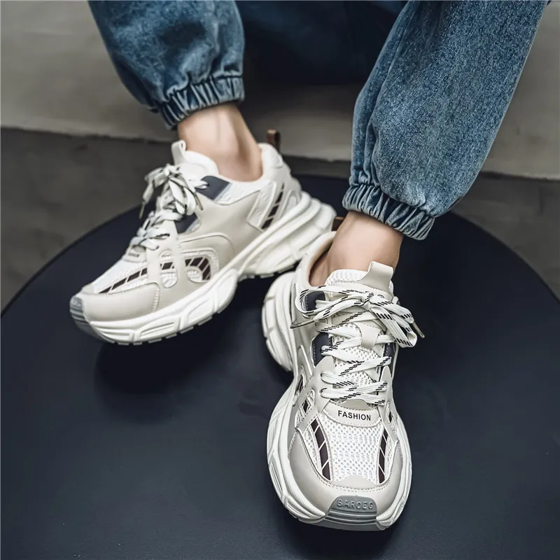 NANJIREN Cushioning, Slip Resistant, Abrasion Resistant, Height Increasing Low Top Chunky Sneakers Men's-8