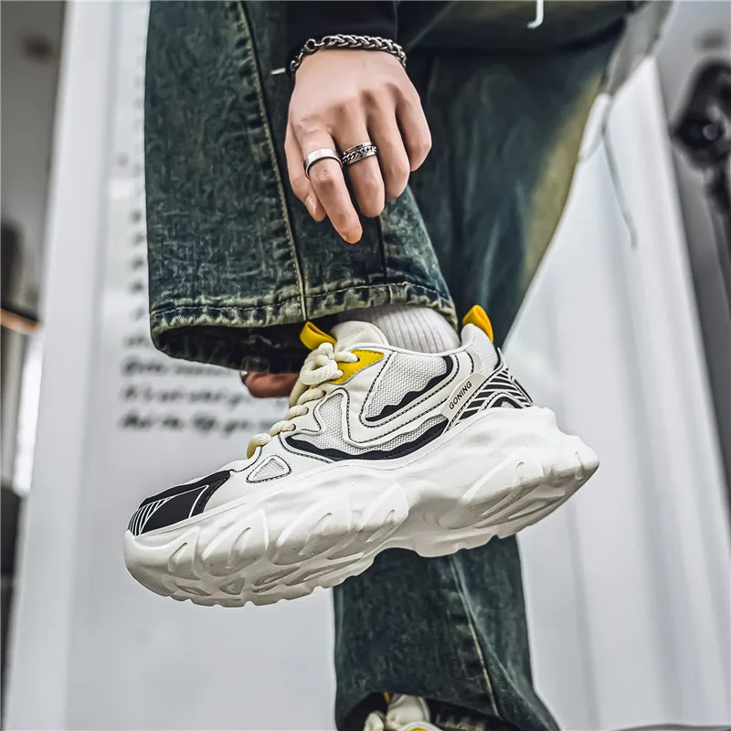 NANJIREN Cushioning Height Increasing Wear-Resistant Breathable Slip-Resistant Low-Top Chunky Sneakers Men's-9