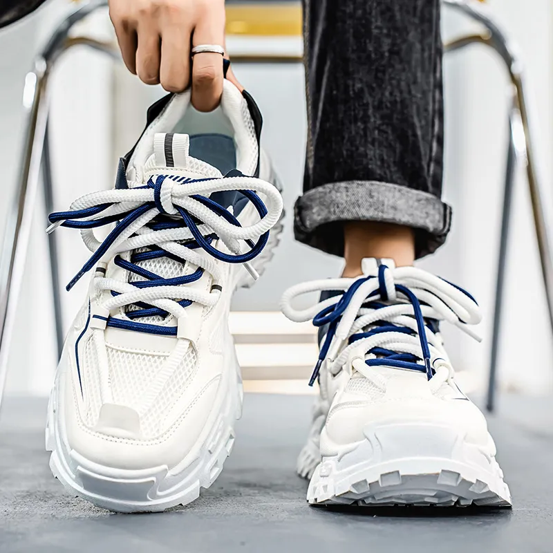 NANJIREN Cushioning Anti-Slip Wear-Resistant Breathable Height Increasing Low-Top Chunky Sneakers Men's-9