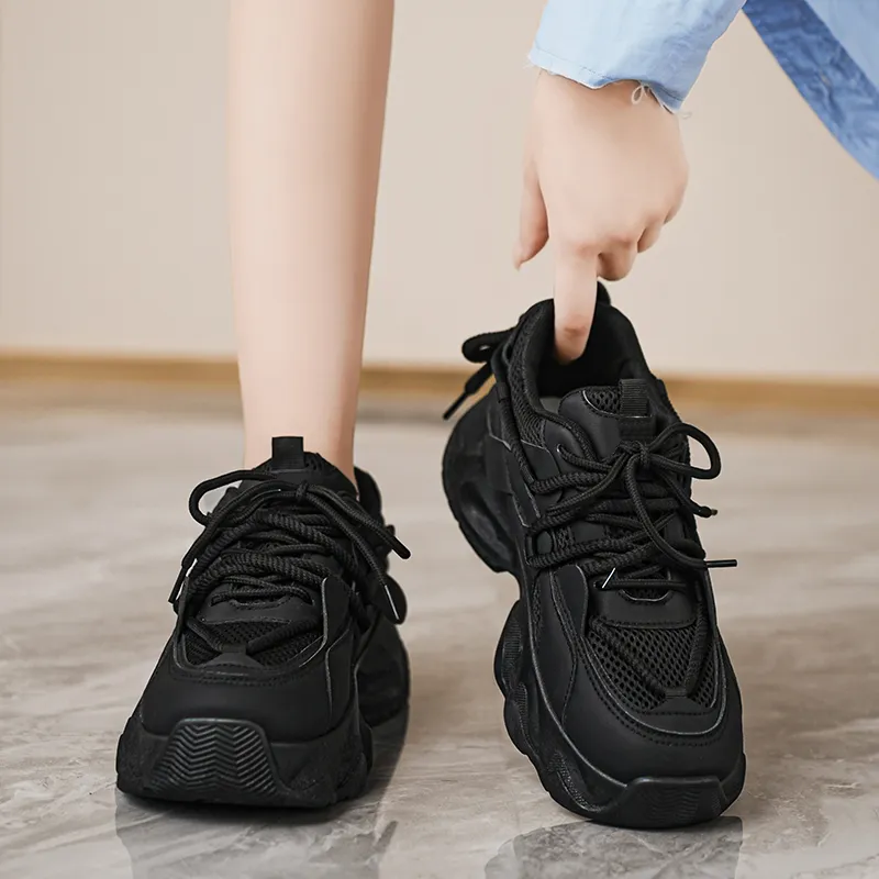 NANJIREN Cushioning, Slip Resistant, Abrasion Resistant, Lightweight Coverage Low Top Chunky Sneakers Women's-3