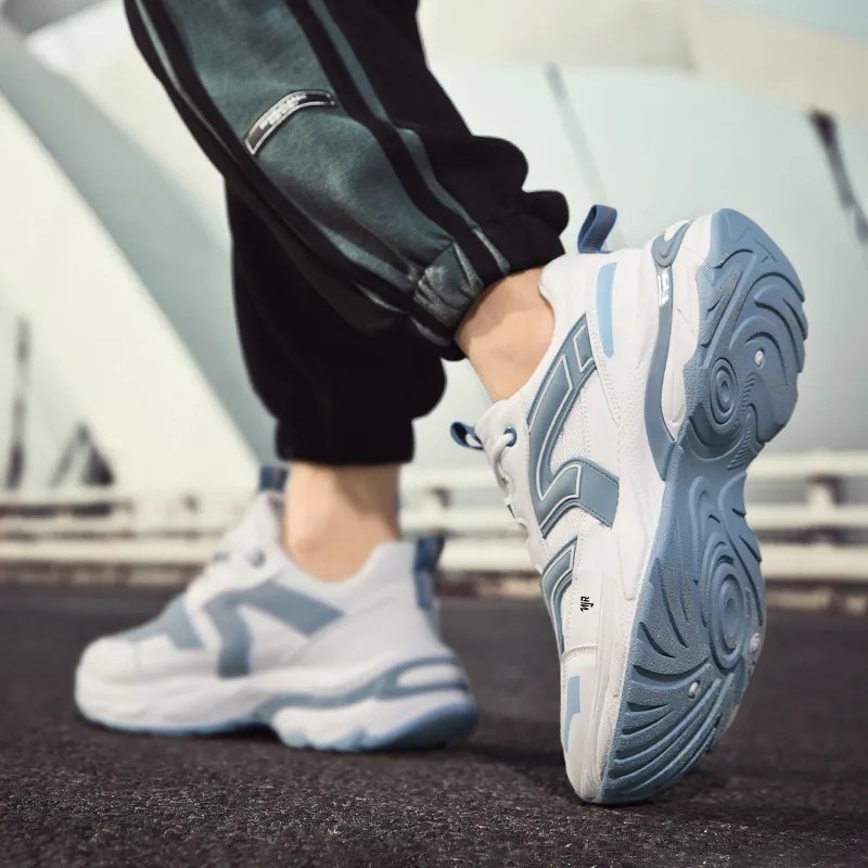 NANJIREN Cushioning Height Increasing Support Abrasion Resistant Slip Resistant Low Top Chunky Sneakers Men's-7