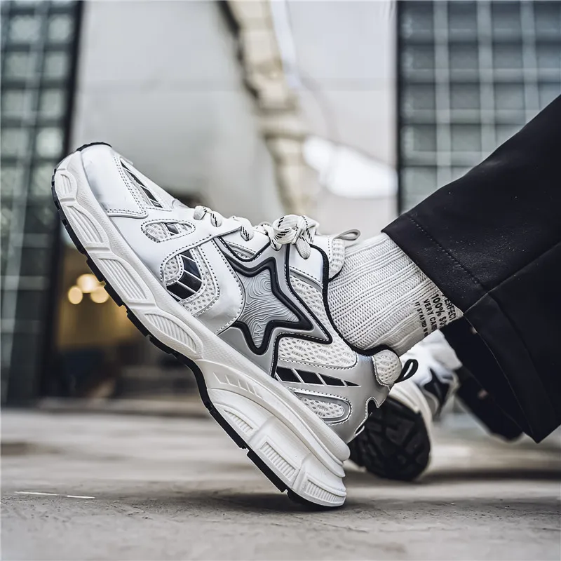 NANJIREN Cushioning, Slip Resistant, Abrasion Resistant, Height Increasing Low Top Chunky Sneakers Men's-4