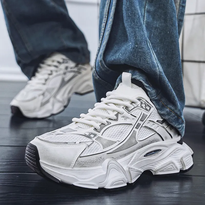 NANJIREN Cushioning Anti Slip And Wear Resistant Height Increasing Low Top Chunky Sneakers Men's-3