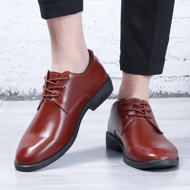 NANJIREN Dress Shoes Men Low Top Brown-7