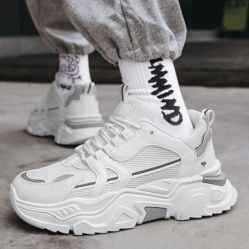 NANJIREN Cushioning, Slip Resistant, Abrasion Resistant, Height Increasing Low Top Chunky Sneakers Men's-6