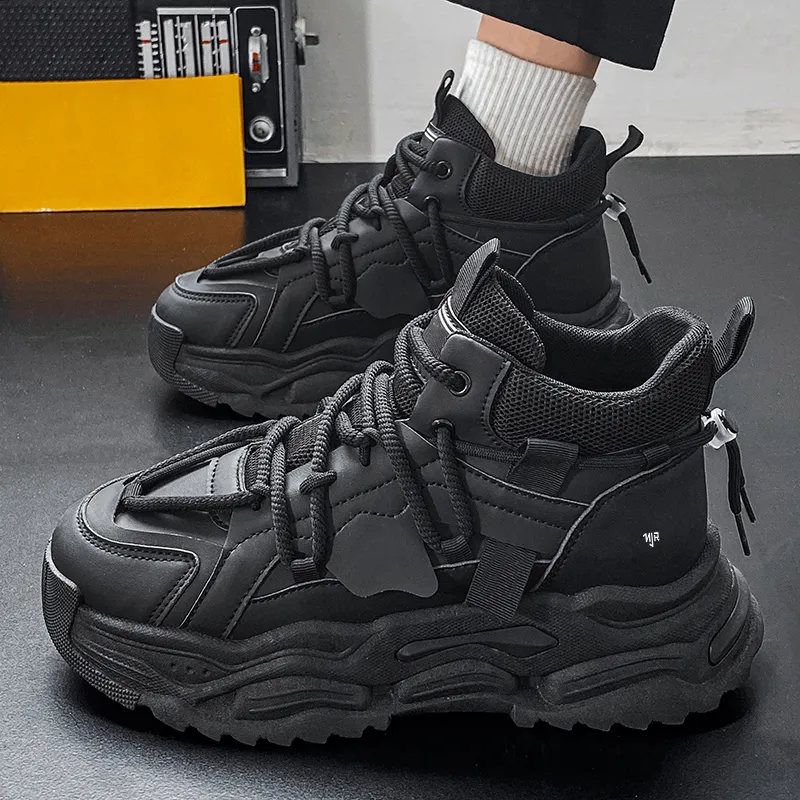 NANJIREN Shock Absorbers With Slip Resistant Features Mid Top Chunky Sneakers Men's-3