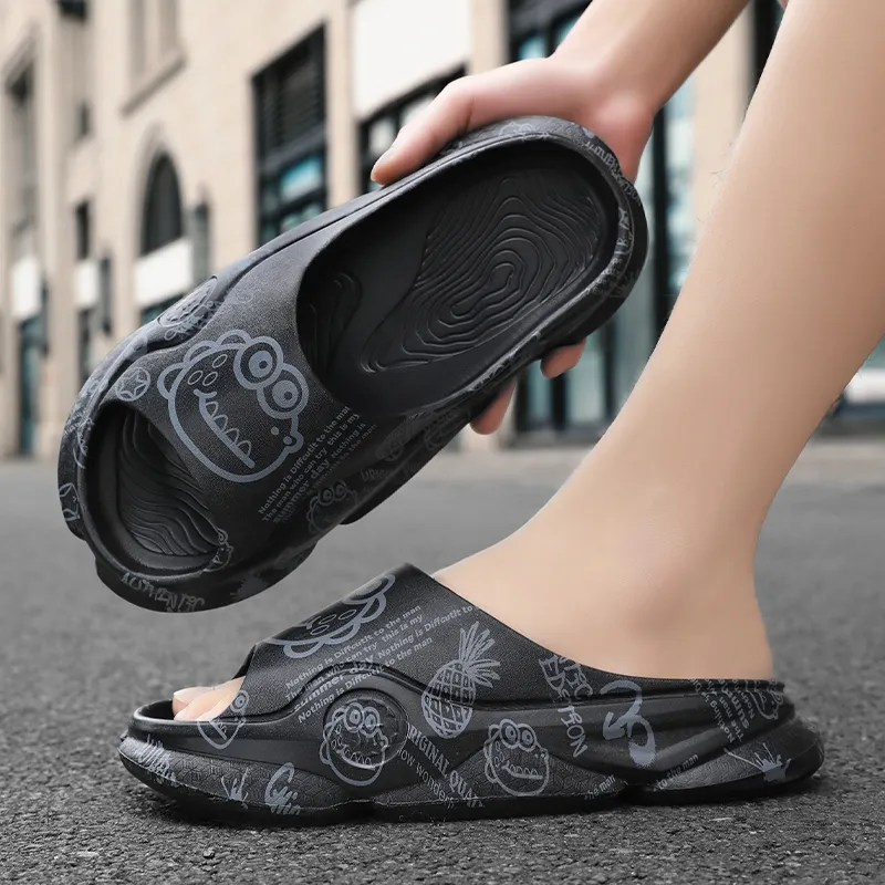 NANJIREN EVA Graffiti Slip Resistant Abrasion Resistant Cushioning Slide Slippers Men's-15