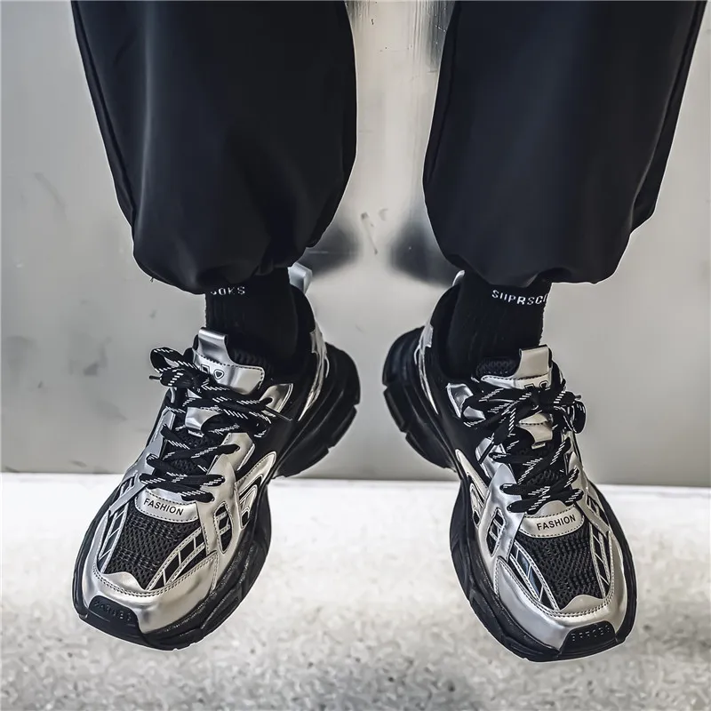 NANJIREN Cushioning, Slip Resistant, Abrasion Resistant, Height Increasing Low Top Chunky Sneakers Men's-18