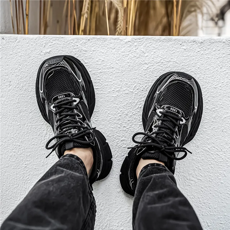 NANJIREN Cushioning Anti-Slip And Wear-Resistant Height Increasing Low-Top Chunky Sneakers Men's-10