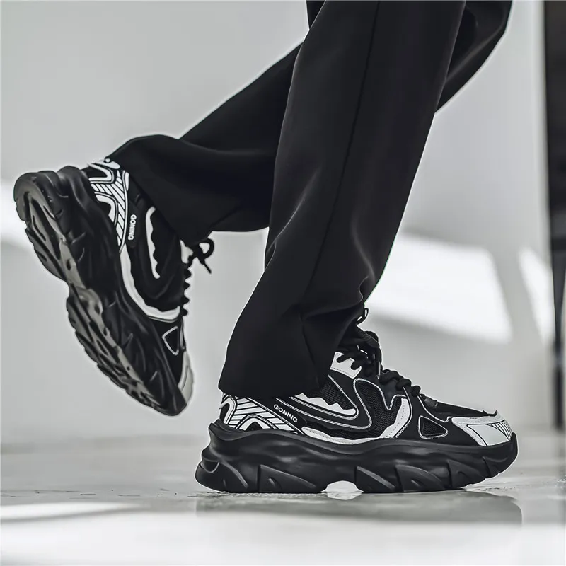 NANJIREN Cushioning Height Increasing Wear-Resistant Breathable Slip-Resistant Low-Top Chunky Sneakers Men's-13