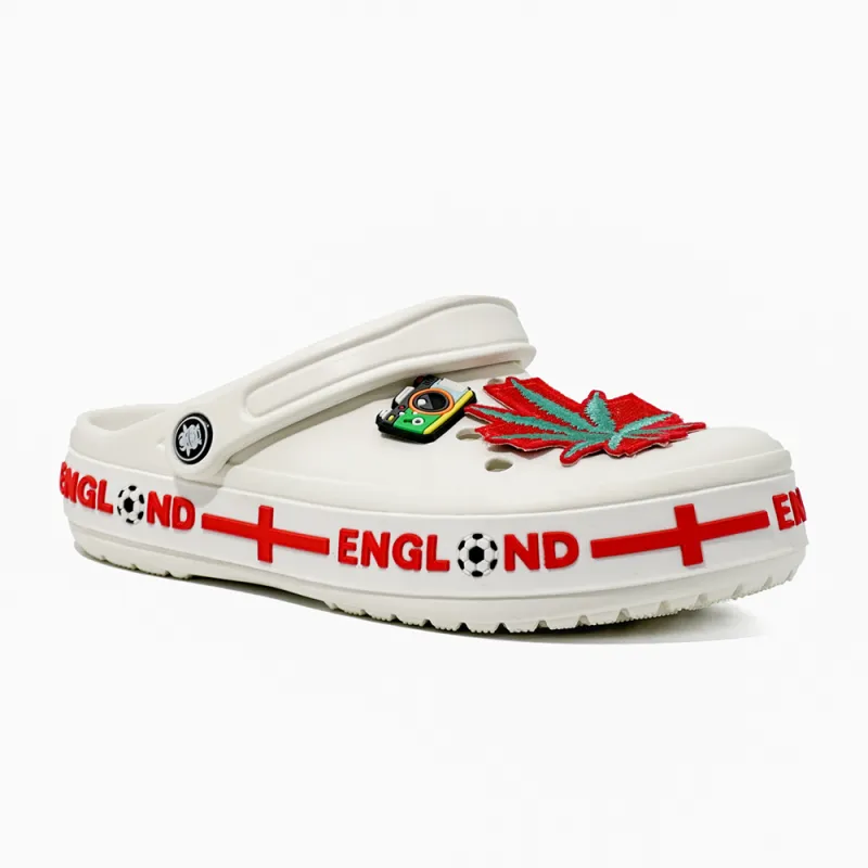 NANJIREN Clogs Men's England White Red-3