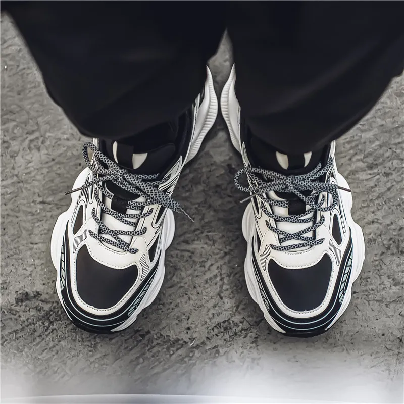 NANJIREN Height Increasing Abrasion Resistant Lightweight Slip Resistant Low Top Chunky Sneakers Men's-6