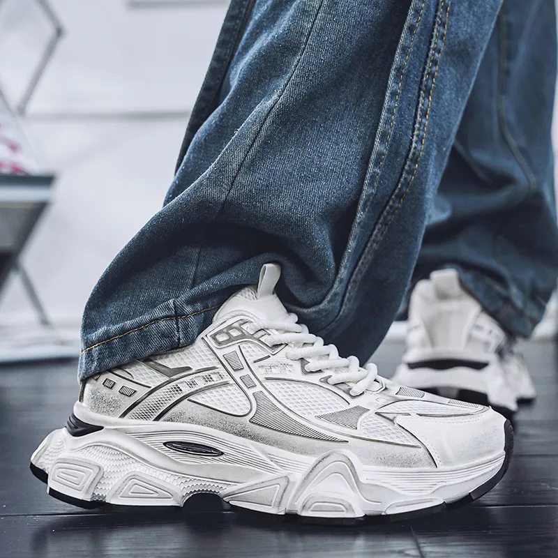 NANJIREN Cushioning Anti Slip And Wear Resistant Height Increasing Low Top Chunky Sneakers Men's-1