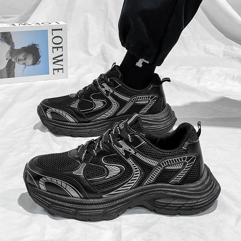 NANJIREN Cushioning Height Increasing Support Wear-Resistant Breathable Slip-Resistant Low-Top Chunky Sneakers Men's-10
