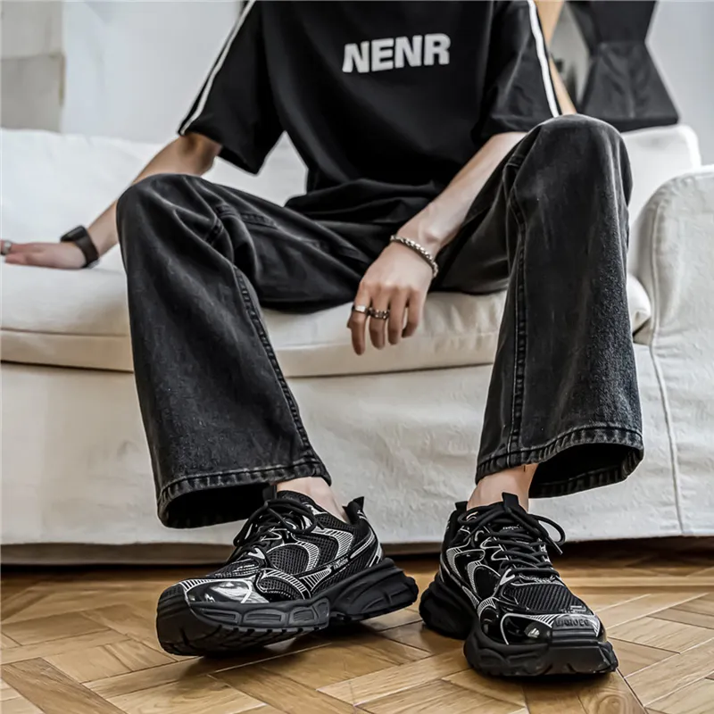 NANJIREN Cushioning Anti-Slip And Wear-Resistant Height Increasing Low-Top Chunky Sneakers Men's-9