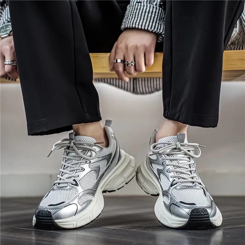 NANJIREN Cushioning Anti-Slip And Wear-Resistant Height Increasing Low-Top Chunky Sneakers Men's-2