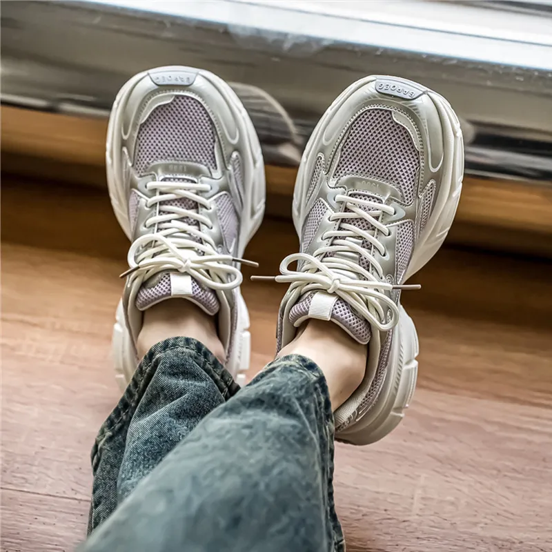 NANJIREN Cushioning Anti-Slip And Wear-Resistant Height Increasing Low-Top Chunky Sneakers Men's-6