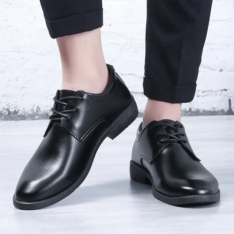 NANJIREN Dress Shoes Men Low Top Brown-3