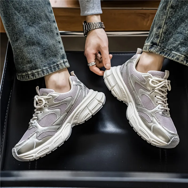 NANJIREN Cushioning Anti-Slip And Wear-Resistant Height Increasing Low-Top Chunky Sneakers Men's-5
