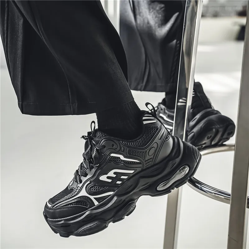 NANJIREN Cushioning Anti Slip Wear Resistant Breathable Height Increasing Low Top Chunky Sneakers Men's-13