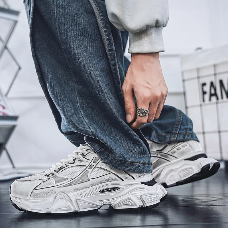 NANJIREN Cushioning Anti Slip And Wear Resistant Height Increasing Low Top Chunky Sneakers Men's-2