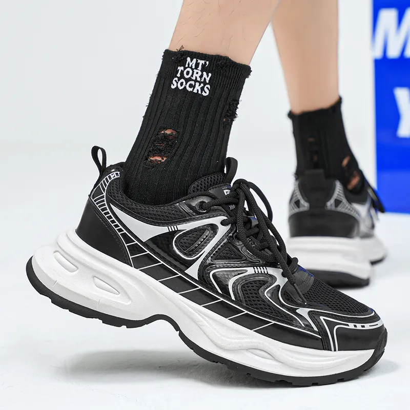NANJIREN Cushioning Height Increasing Wear Resistant Breathable Slip Resistant Low Top Chunky Sneakers Men's-11