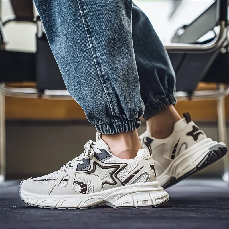 NANJIREN Cushioning, Slip Resistant, Abrasion Resistant, Height Increasing Low Top Chunky Sneakers Men's-6