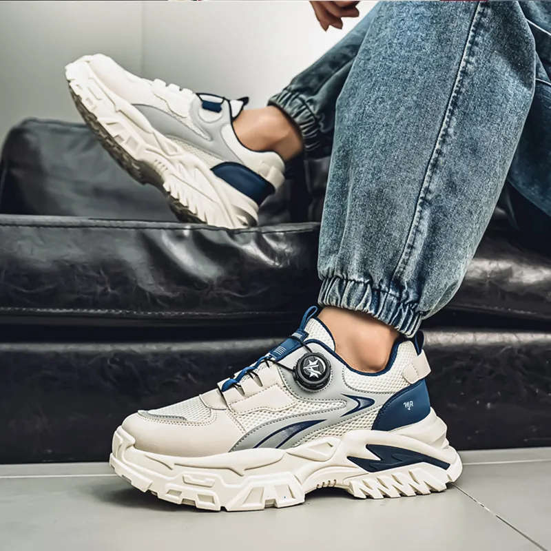 NANJIREN Cushioning Anti Slip And Wear Resistant Support Height Increasing Low Top Chunky Sneakers Men's-1