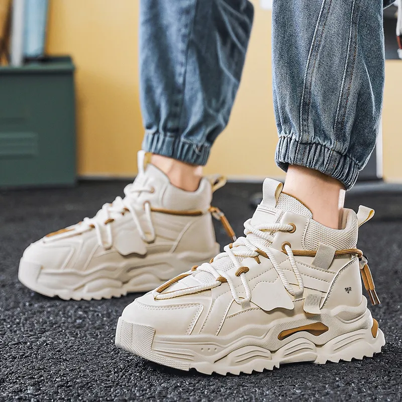 NANJIREN Shock Absorbers With Slip Resistant Features Mid Top Chunky Sneakers Men's-10