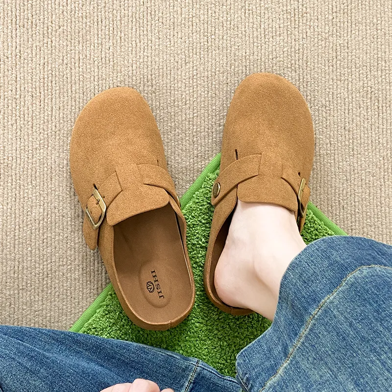 NANJIREN Rubber Sole Abrasion Resistant Slip Resistant Closed Toe Slippers Women's-4