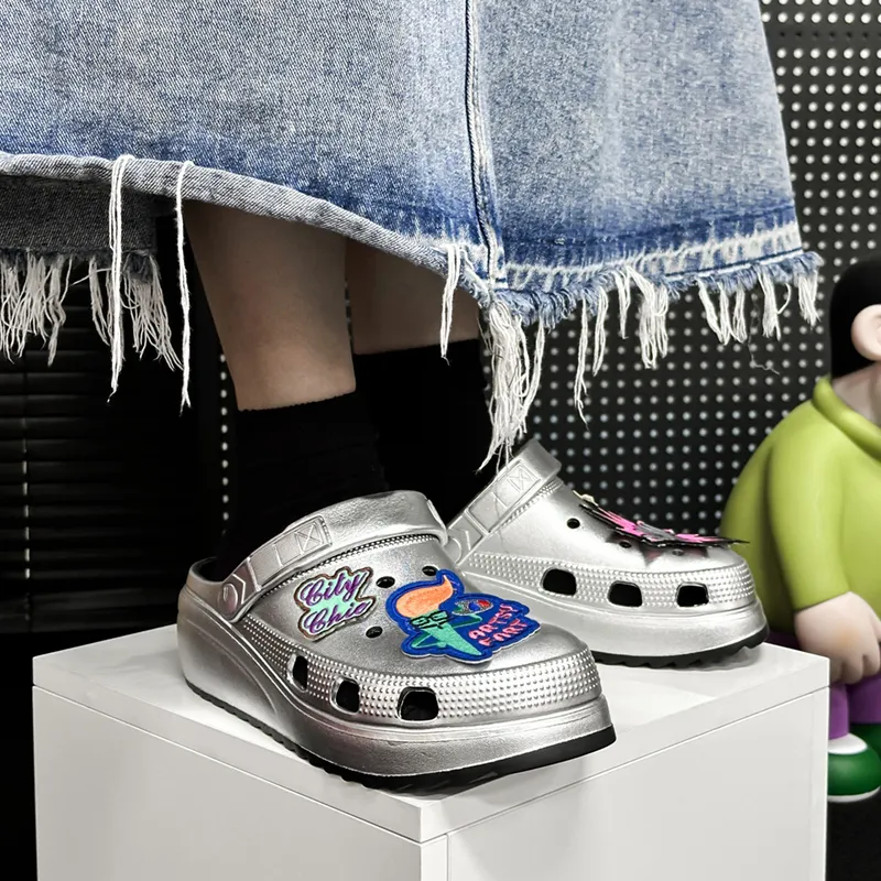 NANJIREN Clogs Unisex Black Full Silver-7