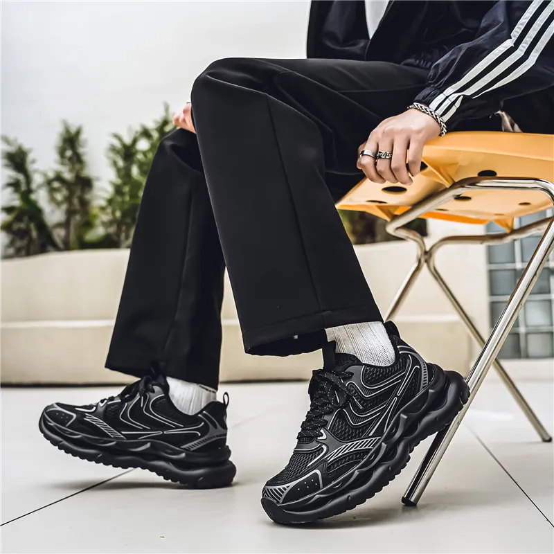 NANJIREN Cushioning, Slip Resistant, Abrasion Resistant, Height Increasing Low Top Chunky Sneakers Men's-12